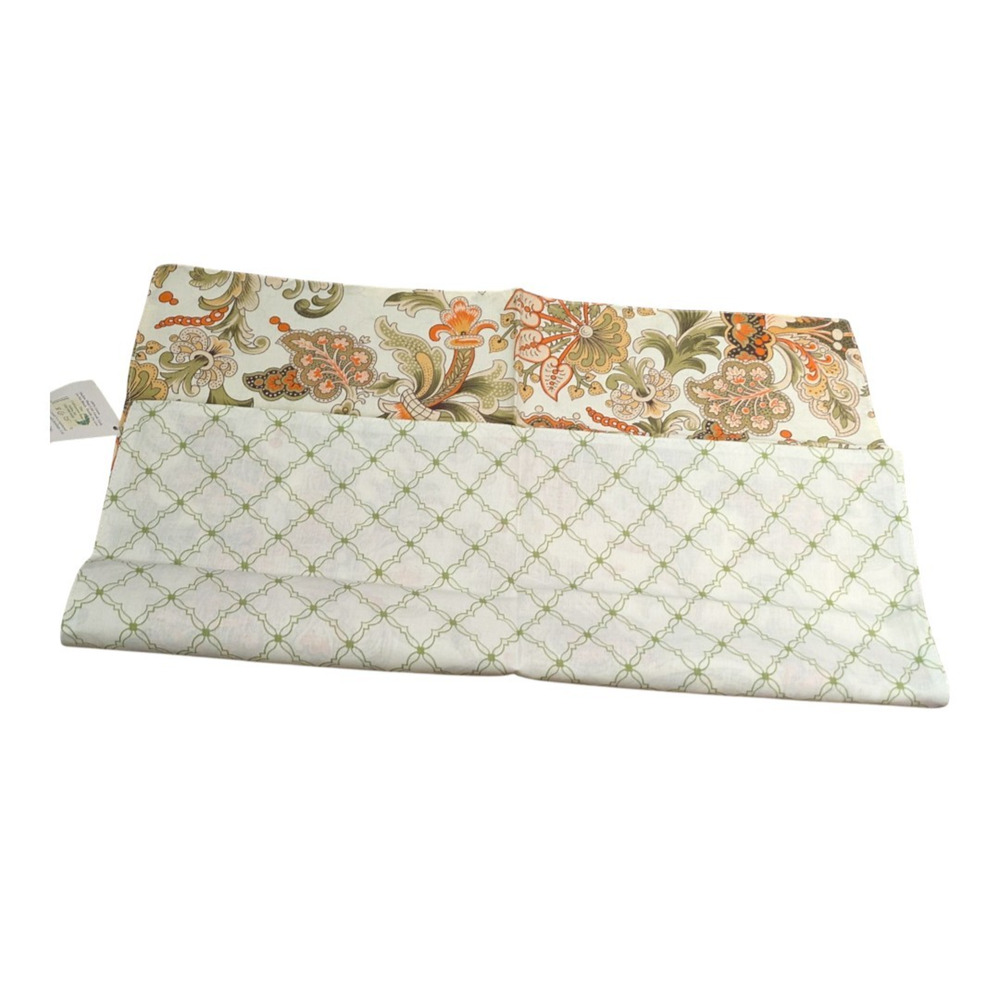 April Cornell Napkins Floral Garden Reversible Ivory Green Dinner New Set 4 - Picture 2 of 6